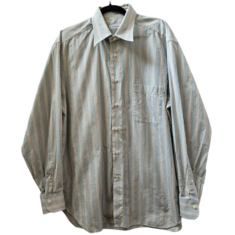 Ermenegildo Zegna Shirt Men's L 17 43 Multicolor Striped Button Up Long Sleeve